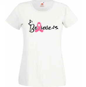 Breast Cancer t shirt multi listing awareness survivor top 8 designs 8-20 white - Picture 1 of 16
