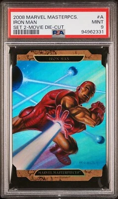 2008 Marvel Masterpieces Movie Die-Cut #A Iron Man PSA 9 None Higher  - Image 1 of 2