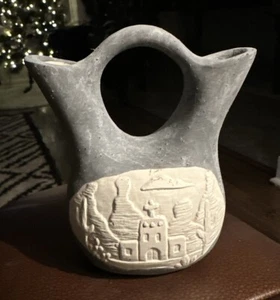 Native American Navajo Hand Crafted Pottery Wedding Vase Southwestern Desert B1 - Picture 1 of 3
