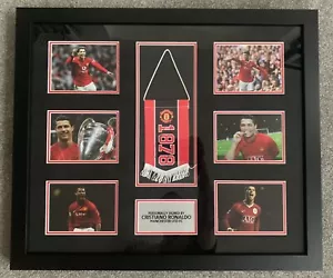 RARE Cristiano Ronaldo Manchester United Signed Pennant Display + COA + FRAMED - Picture 1 of 6