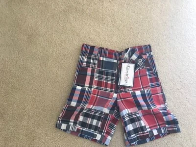 NWT Kitestrings Red White Blue Plaid Boys Cotton Short Sz 6 - Image 1 of 3