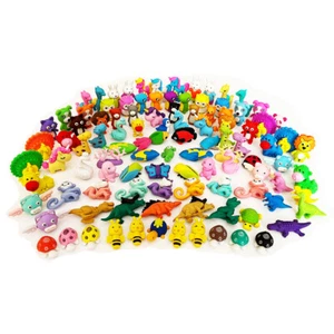 4-100pc Animals Fish Dogs Puzzle Erasers Fun Rubbers Kids Party Gift Bag Fillers - Picture 1 of 1