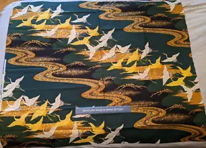 Kona Bay Fabrics Flying Birds Storks Asian  Gold Accents 1 yd x 44" - Picture 1 of 2