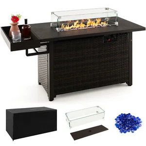 Propane Gas Fire Pit Table 52 Inch Propane Fire Pit w/ Wind Guard 50,000 BTU - Picture 1 of 9