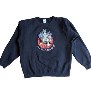 Warner Bros New York Pullover dunkelblau M | Vintage 90s 90er Crewneck Pulli - Bild 1 von 10