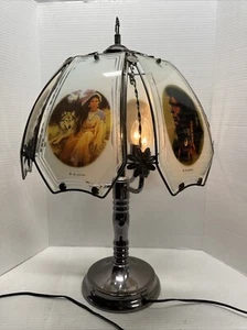 Native American Indian OK Lighting 3 Bulb Table Lamp Works As Is Needs Base - Picture 1 of 19
