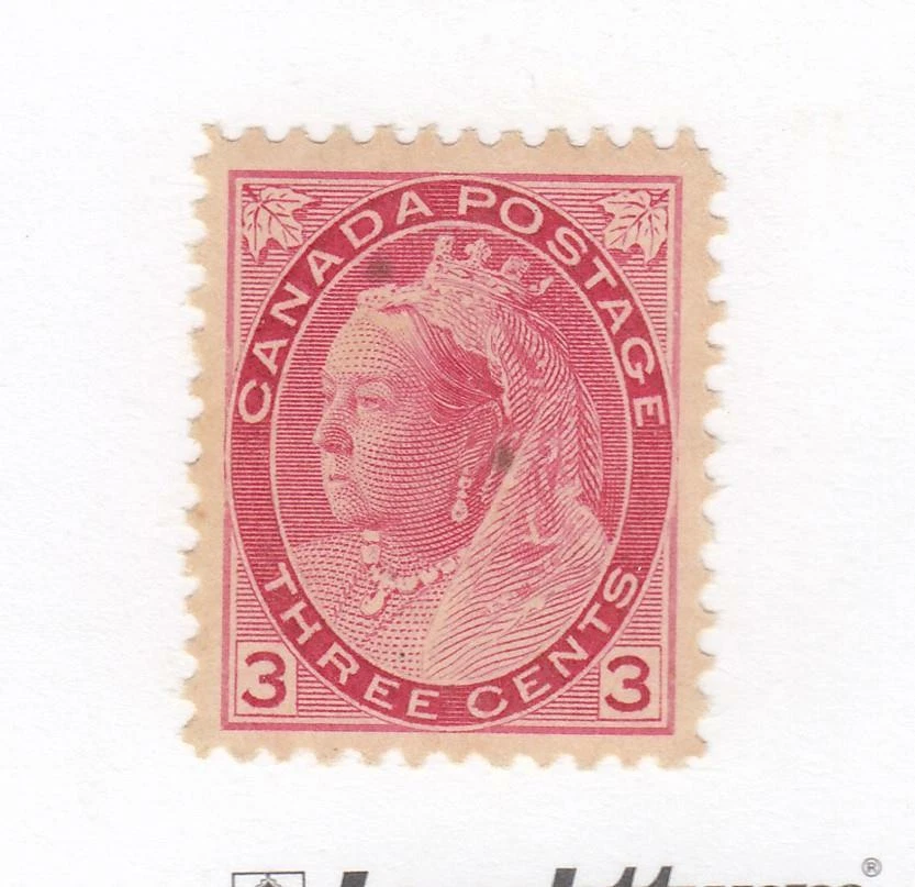 CANADA # 78 VF-MNH 3cts NUMERAL ISSUE ( 2 INK SPOTS ON BACK) CAT VALUE $320 - Image 1 of 1