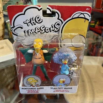 The Simpsons Montgomery Burns & Selma Patty Maggie Action Figure 2 Pack 2012 FOX - image 1 of 2