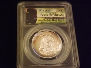 2014-P $1 BUFFALO First Srike PCGS PR 70 DCAM - Picture 1 of 2