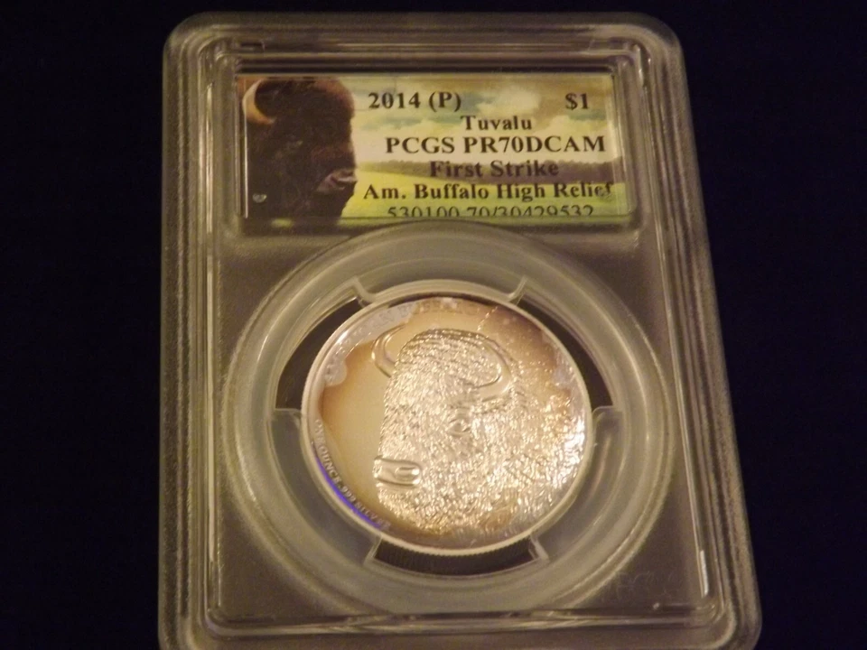 2014-P     $1    BUFFALO    First Srike           PCGS PR 70 DCAM - Image 1 of 2