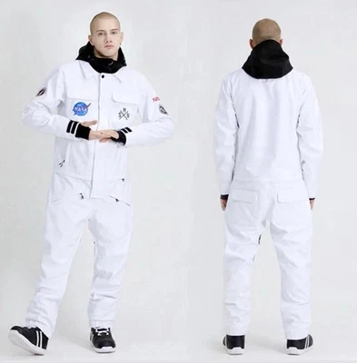 SNM Para Hombres Slop Star NASA SnowShred Esquí Nieve Mono, Blanco Talla M, Impermeable Foto 1 de 4