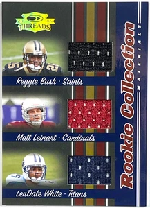 2006 Donruss Threads Matt Leinart/Reggie Bush/LenDale White RC #RCTM-1 /500 - Picture 1 of 2