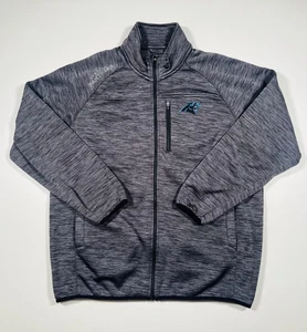 Chaqueta Carolina Panthers Para Hombres 2XL Gris Negra NFL Fútbol Cremallera Completa Forrada de Vellón - Imagen 1 de 9
