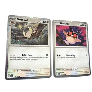 Pokemon Noctowl & Hoothoot Cosmos Holos ✔ SV05 Temporal Forces • 127/162 126/162 - Picture 1 of 1
