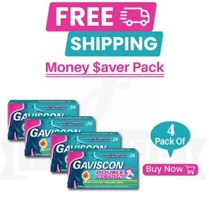 PACK 4 Comprimidos Gavscon Doble Acción 4 Cajas 24 Comprimidos - (TOTAL 96 Comprimidos) - Imagen 1 de 7