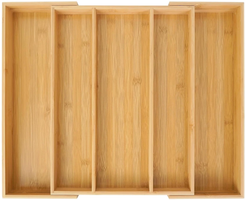 Organizador de cajón bambú расширяемый 5 ranuras para cubiertos y utensilios - Изображение 1 из 4