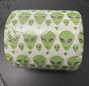 Printed TP Beware of Alien Heads Printed Toilet Paper Funny Gag Gift - Picture 1 of 5