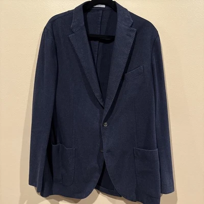 56 Italy Boglioli Soft Lana Wool 'K Jacket' double vent US 46 Navy - Image 1 of 4
