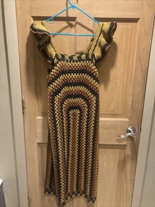 Zara Women's Crochet Dress Small Long  Scoop Neck Midi - Picture 1 of 5