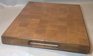 Vintage Ahorn Metzger Block 14,5x12 Schneidebrett kariert Karo Endmaserung CC - Bild 1 von 24