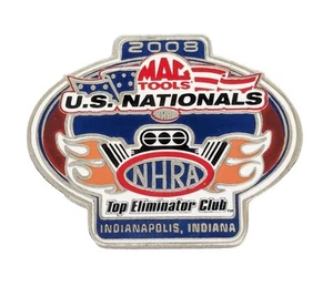 Prendedor de sombrero NHRA Mac Tools US Nationals Anual 2008 Top Eliminator Club - Imagen 1 de 2