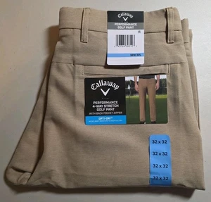 Pantalones chinos de golf Callaway Opti-Dri elásticos Chinchilla para hombre 32x32 rendimiento nuevos con etiquetas - Imagen 1 de 6