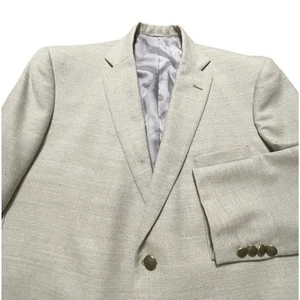 Tom James Holland & Sherry Sport Coat Blazer Gold Buttons Beige Size 42 S Men - Picture 1 of 8