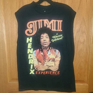 Jimi Hendrix Men's Sleeveless Black Graphic Shirt Size M NWT - Picture 1 of 24