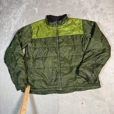 Chaqueta Marmot Para Hombres 2XL Verde Cremallera Completa Zeus Plumón Repelente al Agua Puffer Exterior Foto 1 de 4