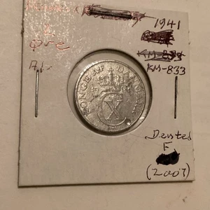 1941 Denmark 2 Ore Coin - Picture 1 of 6