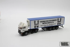 Herpa MAN F90 Refrigerated semitrailer „Tierschutzverein München“ 1:87 /HU21667 - Picture 1 of 1