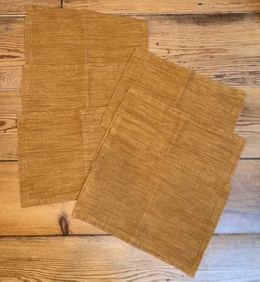 6 Crate And Barrel Butterscotch Placemat Grasscloth Set - Image 1 of 3