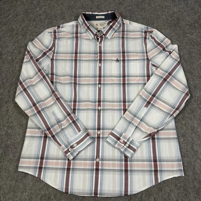 Penguin Heritage Slim-Fit Button-Down Shirt Fits Men's Size XL Multicolors Plaid - Image 1 of 4