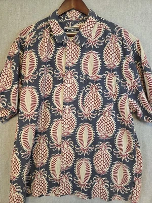 OP Ocean Pacific Retro Men's Camp Shirt L Hawaiian Aloha Pineapples Surf Tropics - Image 1 of 4