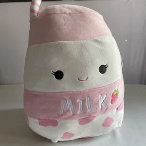 RARE 14” Squishmallows - Amelie the Strawberry Milk New W Tags - Picture 1 of 11
