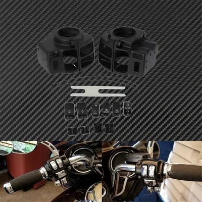 Black Switch Housring Cover + Button Cap Cover Fit For Harley Road Glide 1996-13 - Image 1 of 4