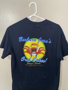 Barbara Jean’s Crab Cakes T-shirt Georgia Florida Medium Black Tee - Picture 1 of 6