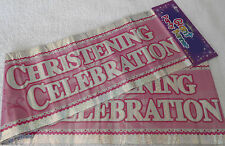 3x giant foil girls christening day banners / naming day / baptism / baby girls