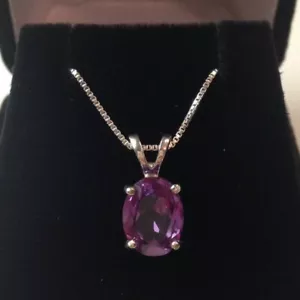 5 CT Alexandrite pendant oval cut 925 sterling silver colou change stone pendant - Picture 1 of 3