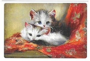 Tapiz Antiguo Vintage Gatos Gatitos Postal RETRO Texturizada NUEVA REIMPRESIÓN - Imagen 1 de 2
