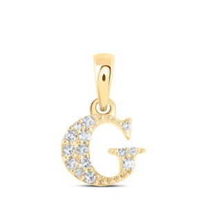 10kt Yellow Gold Womens Round Diamond G Initial Letter Pendant 1/20 Cttw - Picture 1 of 1