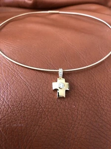 Niessing Omega Schnur Kette 750 Gold 18 KT mit Kreuz mit Brillanten -neuwertig- - Bild 1 von 8