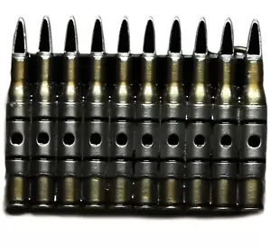 Machine Gun Ammo Belt Buckle, Bullets Soldier War Military Gift, Dragon Designs - Picture 1 of 4