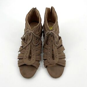 Soul Naturalizer Womens Size 7.5M Brown Dante Gladiator Open Toe Zip Sandals