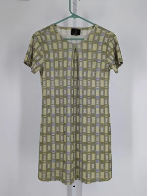 Lisa Perry x Barney's New York Geometric Op-Art Green Bodycon Dress - Image 1 of 3