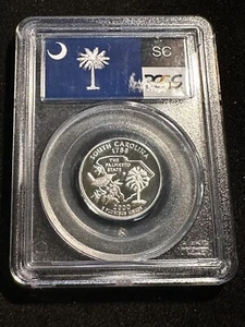 2000 S WASHINGTON STATE QUARTER SILVER SOUTH CAROLINA PCGS PR69DCAM 662 - Picture 1 of 4