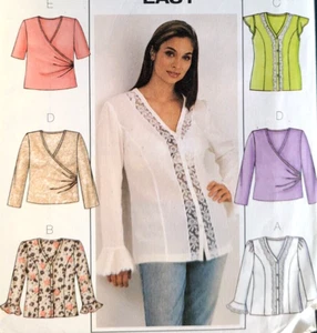 UC EASY Butterick 3784 Sew Pattern Cap Poet Sleeve Wrap-Front Top Shirt Blouse - Picture 1 of 5