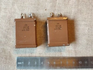 2 uds. Condensadores de mica plateados 0,1 uF 0,1uF 100 nF 500V KSG-2G URSS, ¡RAROS! - Imagen 1 de 8