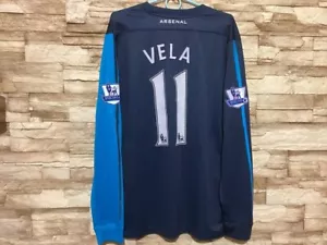 ARSENAL LONDON 2011 2012 AWAY FOOTBALL NIKE LONG SLEEVE JERSEY #11 VELA Sz L - Picture 1 of 10