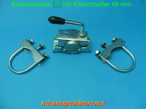 Rohrdeichselhalter Klemmschelle 70 mm Ø. M10 verz. für Stützen Stützrad L120086H - Bild 1 von 1